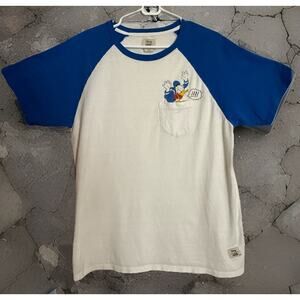 VANS x DISNEY 2015 Donald Duck Short Sleeve T-Shirt Men's Size Large-White Blue
